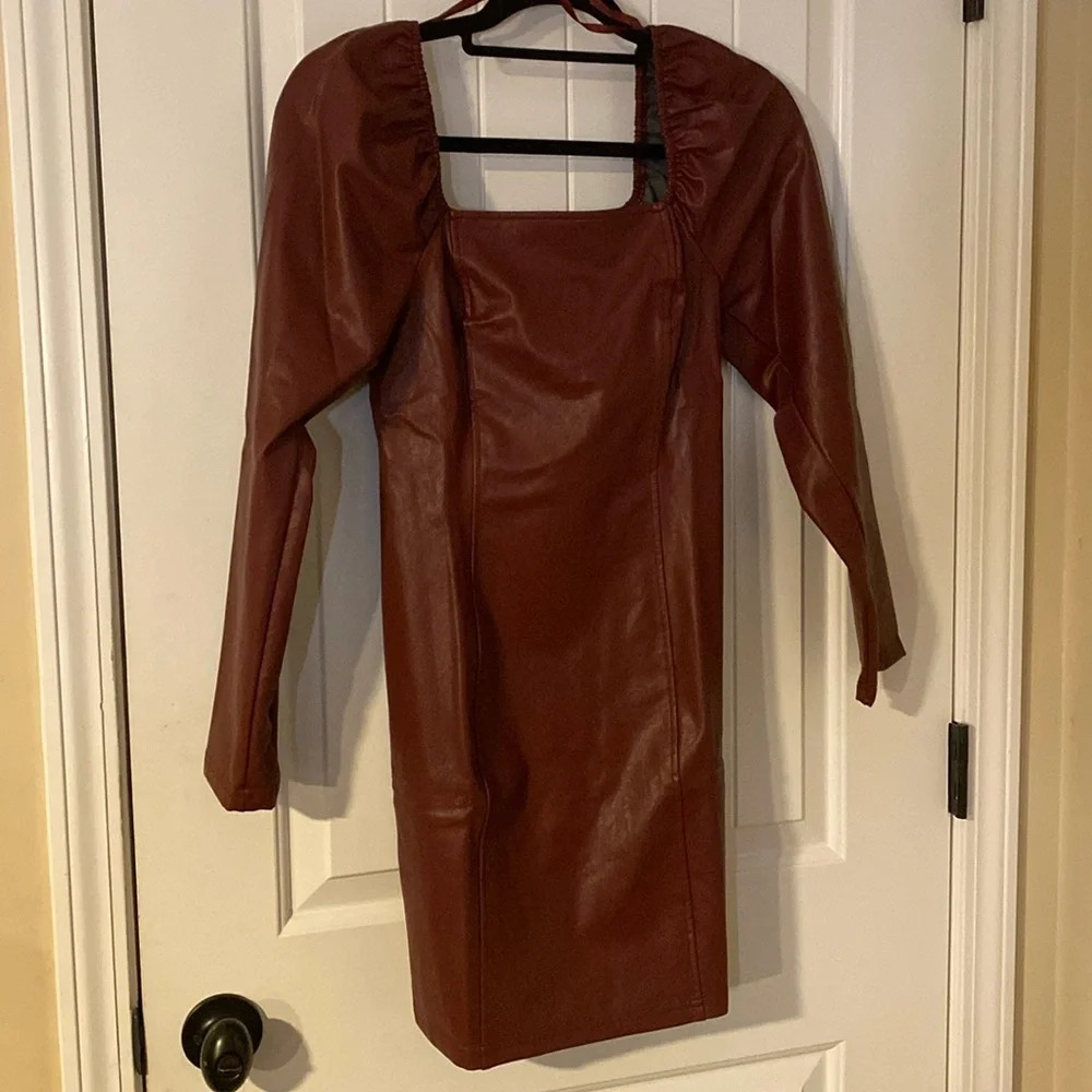 Wild Fable™ - Woman's Long Sleeve Faux Leather Bodycon Dress - Red -  Size XS